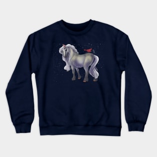 Snowy Cardinal Horse Crewneck Sweatshirt